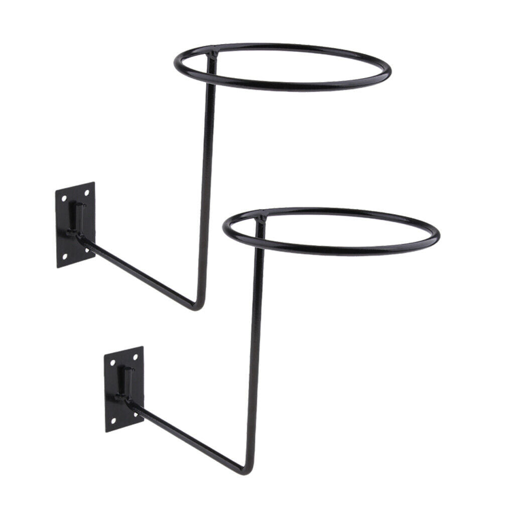 2x Black Steel Motorcycle Helmet Holder with Screw for Coats Hats Caps