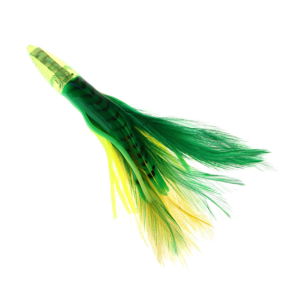 Pink + Green Fishing Lure 14cm 32g Head Feather Marlin Lure