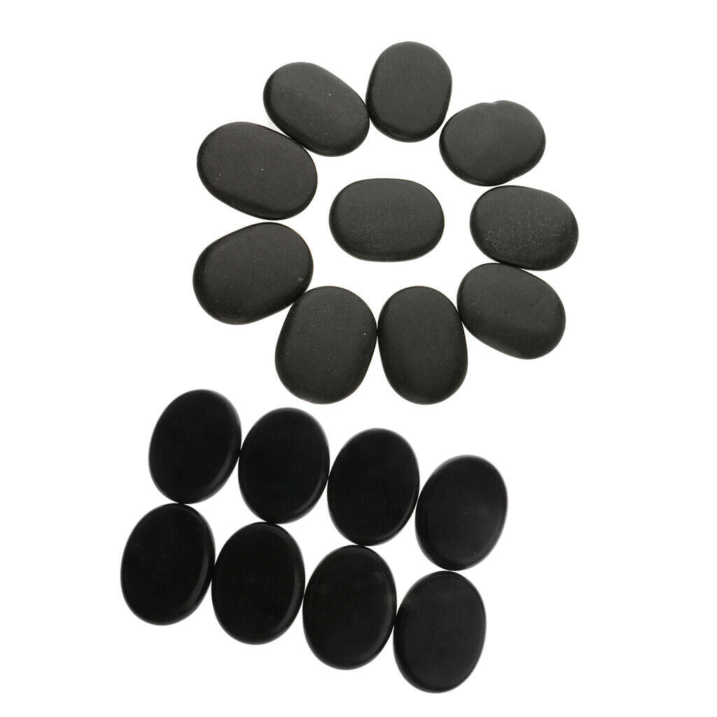 18 Packs Round Back Body Hot Energy Stones Rocks Set for Spa 4x3cm+8x6cm
