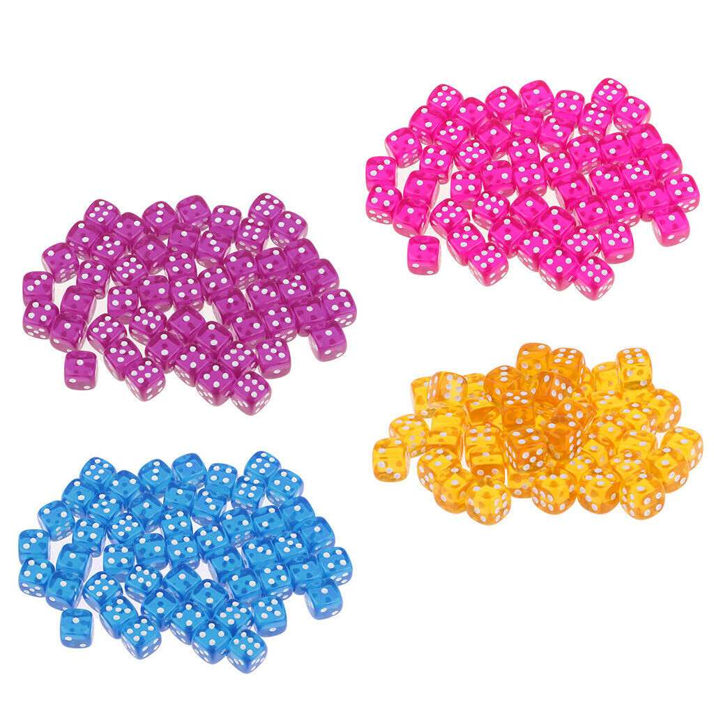 50pcs Acrylic D6 Six Sided Game Dice D&D TRPG Game Toys