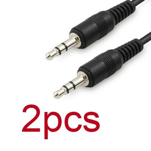 2pcs for car mp3 phone pc Aux Cable Stereo Audio 3.5mm Input Cord Male to Male