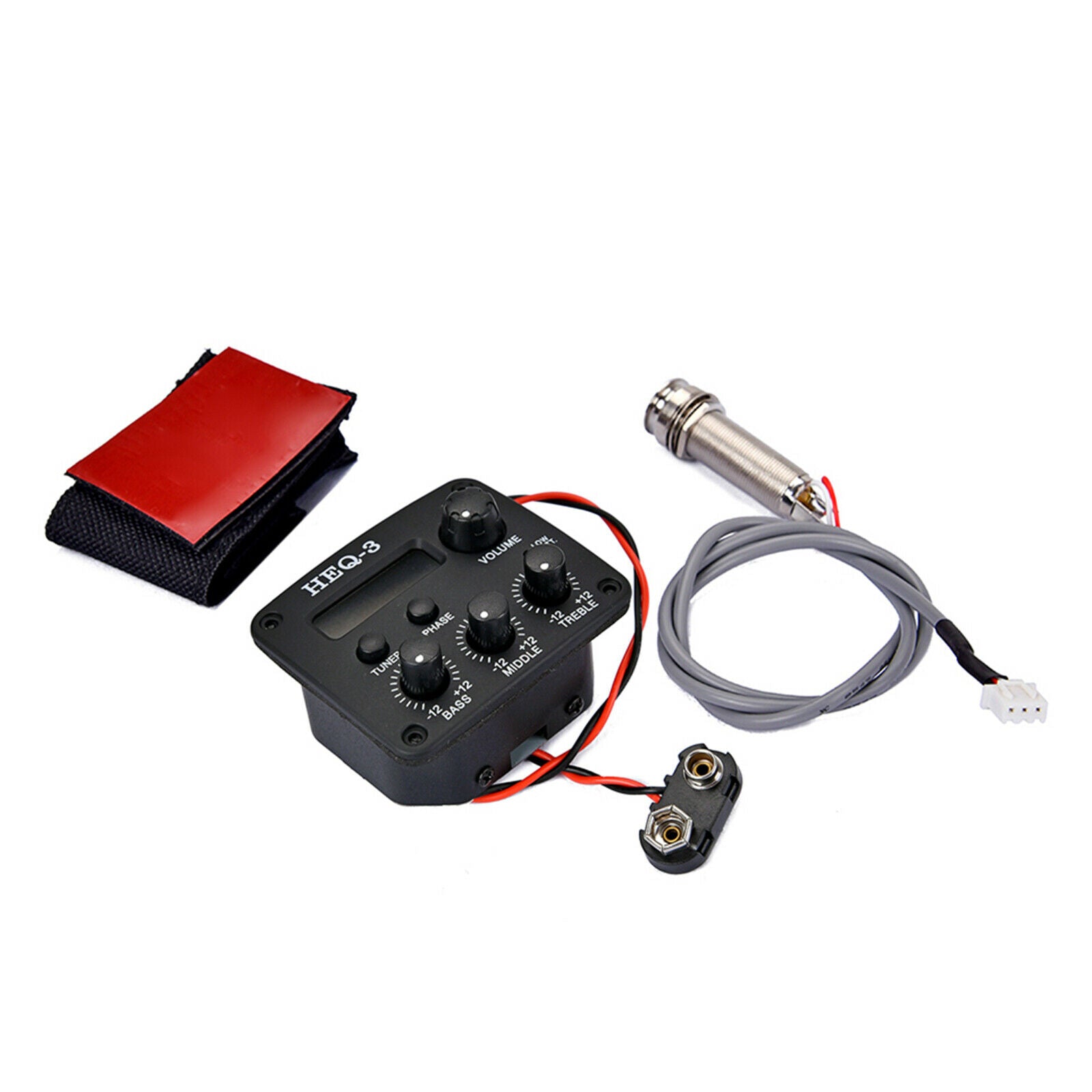 3-Bands Equalizer EQ Tuner Piezo Preamp Pickups for Acoustic Guitar Parts