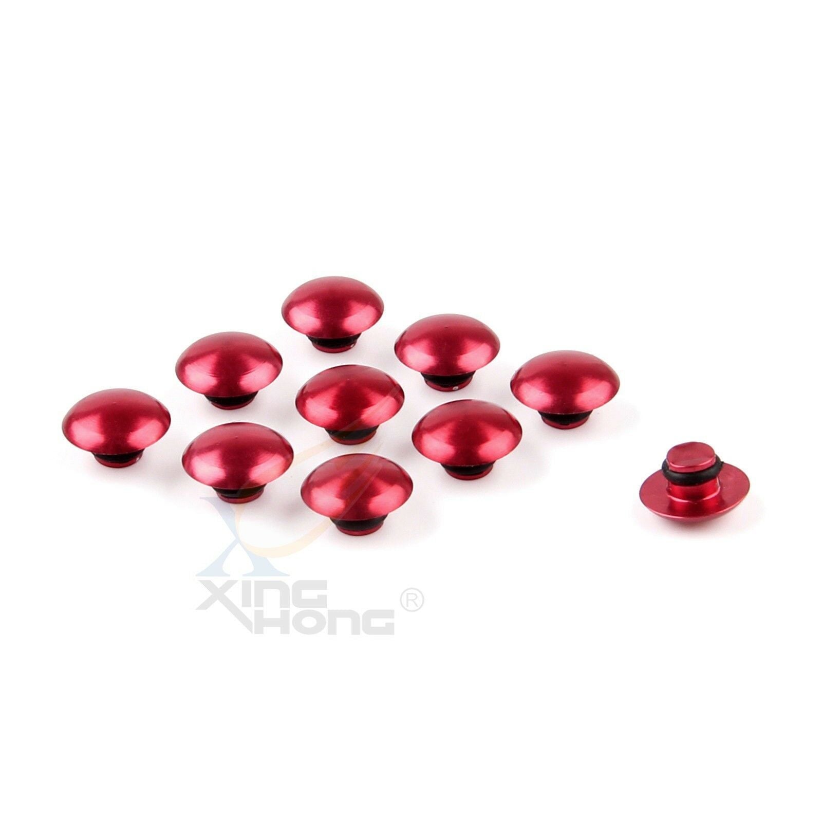 10 PCS Universal Hex Socket Bolt Screw Nut Head Cover For M8 8MM Red