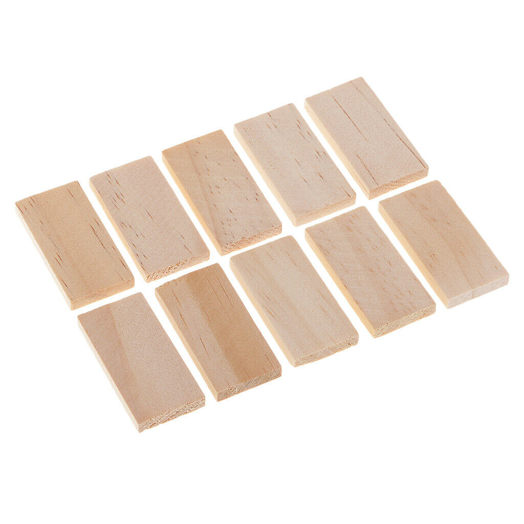 10 Pieces Unfinished Wooden Pieces Blank Plaque for DIY Crafts 4x2x0.5cm