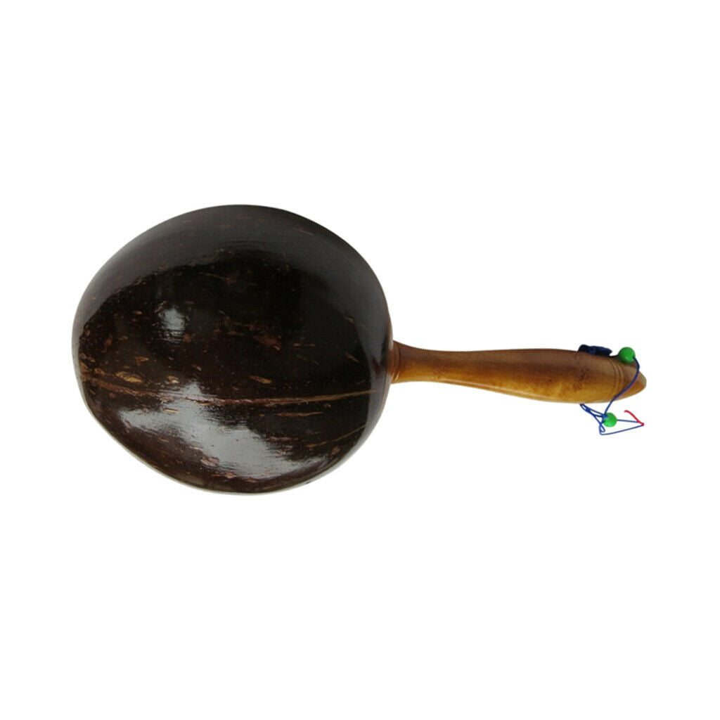 Fun Party Maracas Coconut Shell Wooden Painted Maraca Sand Shaker Hammer Rattle