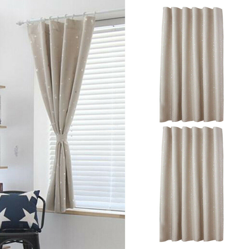 2pcs 100x130cm Modern Blackout Curtains Short Darkening Drapes for Bedroom