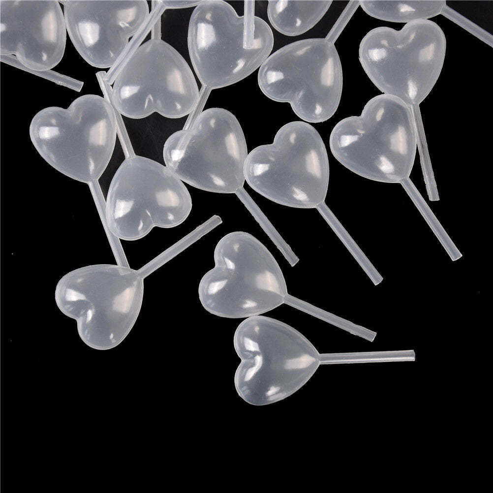 50pcs New Heart Shaped Squeeze Transfer Oils Liquid Pipettes Eye Dropper In luSJ