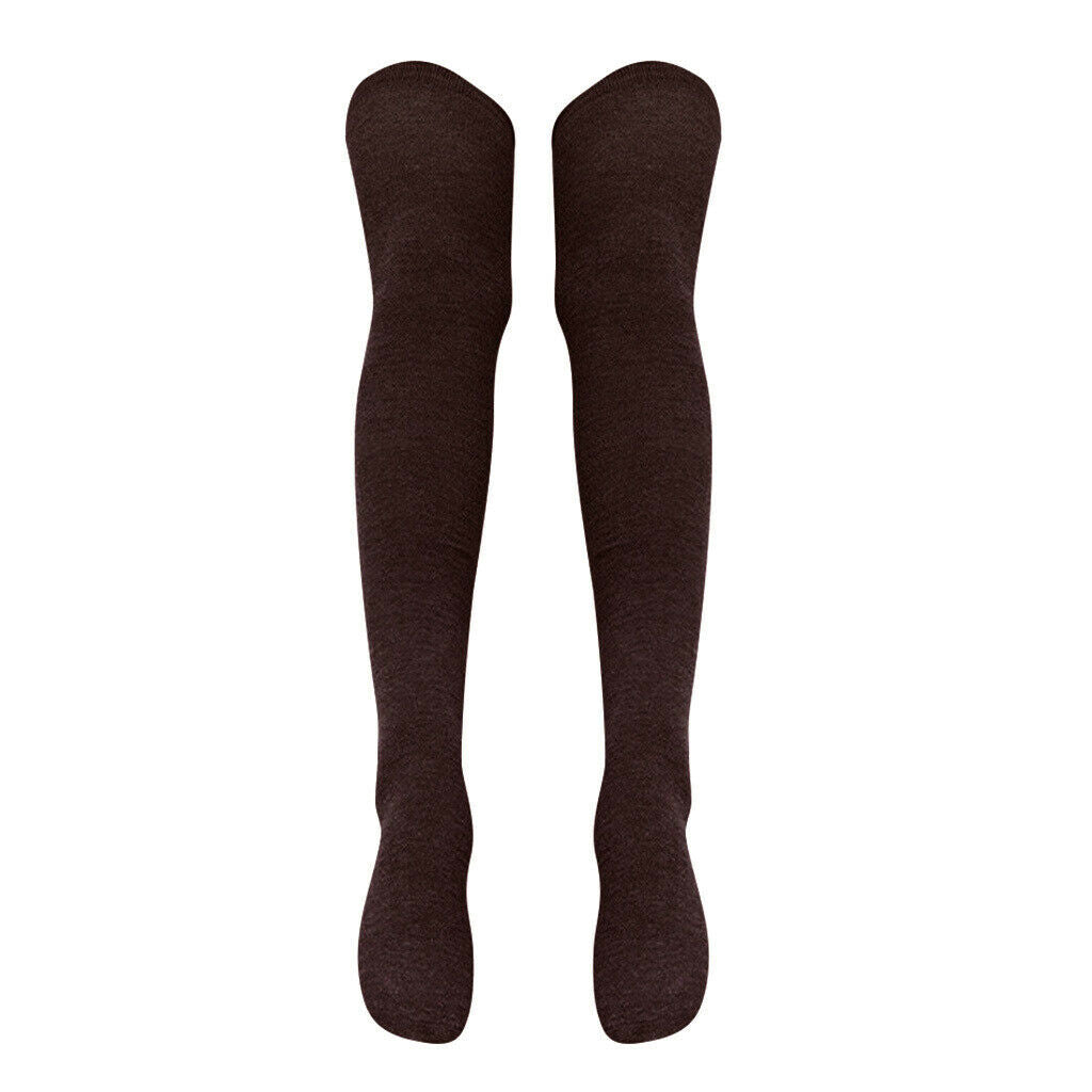 5 Pairs Set Womens Girl Sexy Plain Thigh High Socks Stocking School Socks