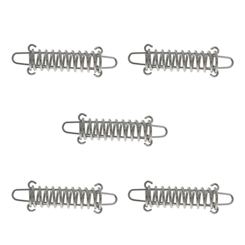 5pcs Strong Durable Stainless Steel Outdoor Tent Rope Tightening Spring Tool