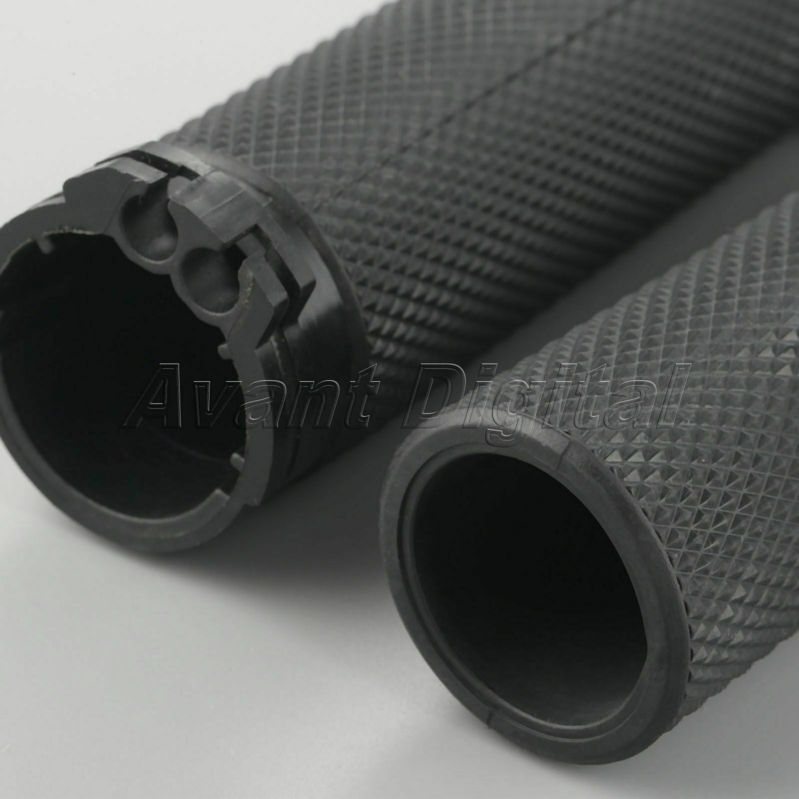 2x 1" Motorcycle Handlebar Aluminum Rubber Hand Grips Fit For 883 1200X 48 Black