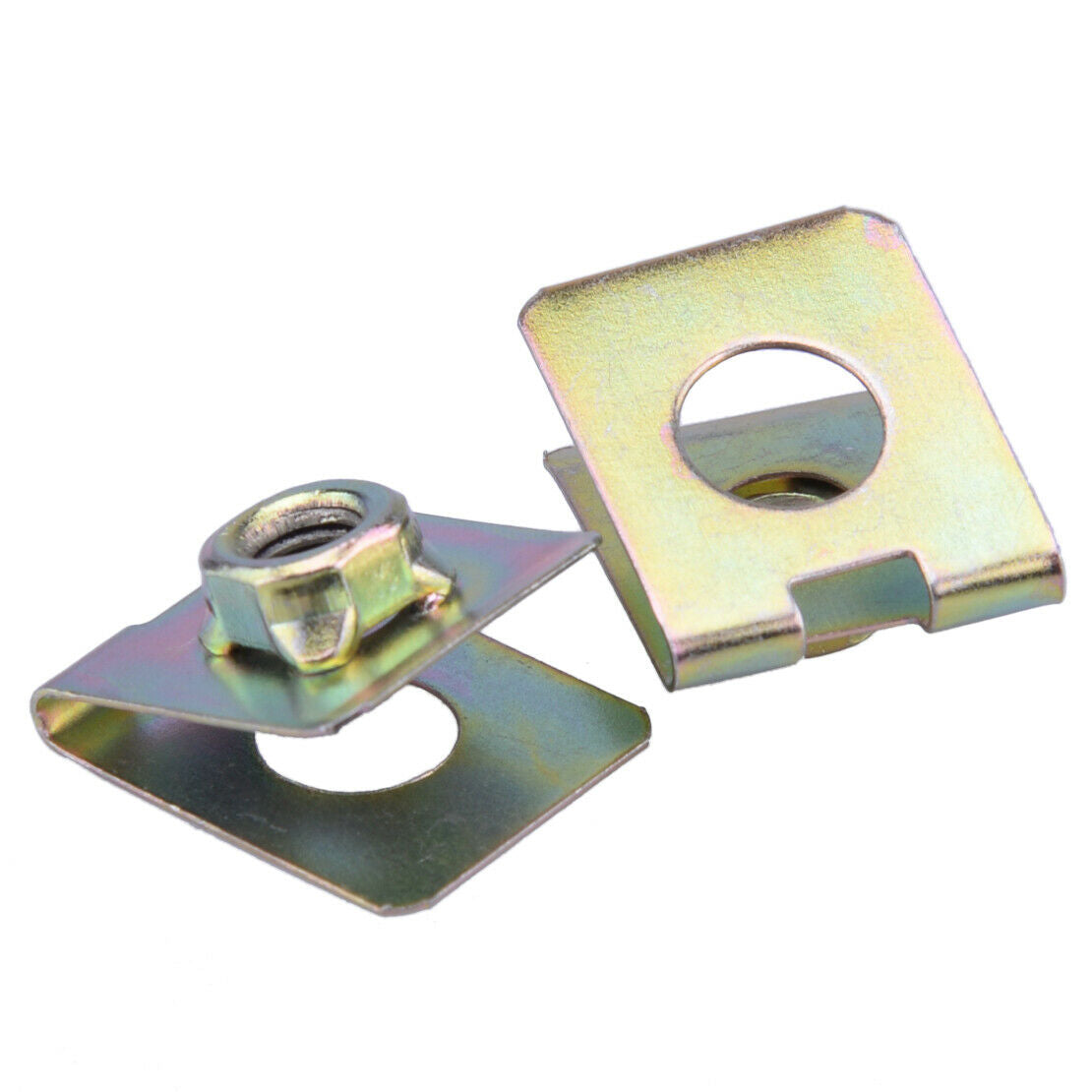 30x Spring Metal Car Auto Door Pannel Screw U-Clip Type Copper Buckle 6mm Dia An