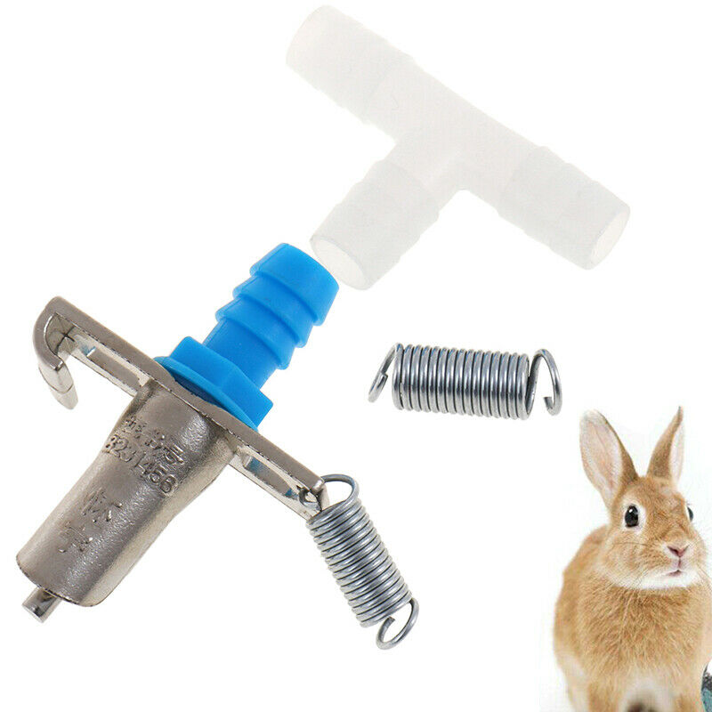 5X Double spring Automatic Nipple Water Feeder Drinker Waterer For Rabbit  c Rf