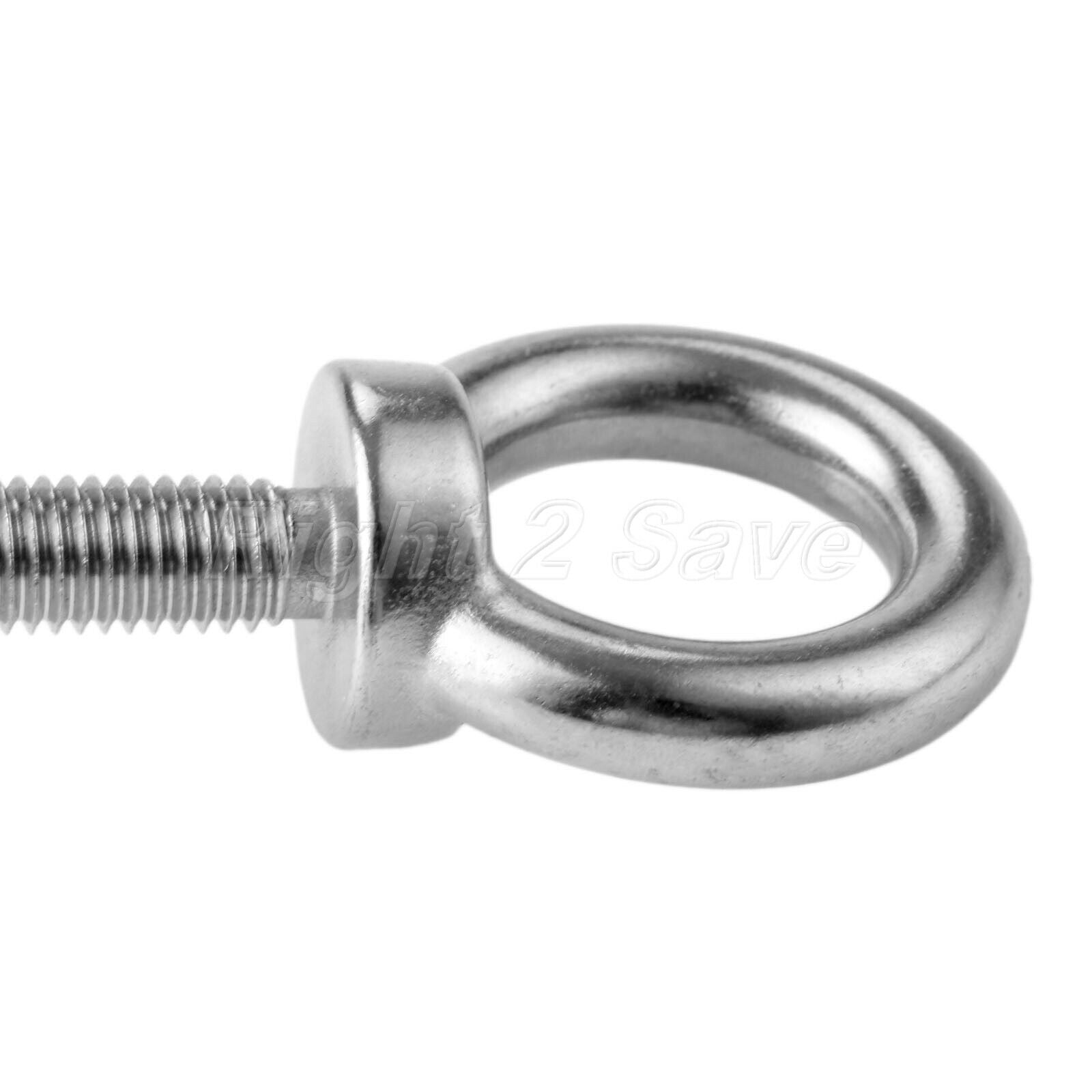 1 Piece 316 Stainless Steel Lightweight Polished Finish Lifting Eye Bolt M10*30