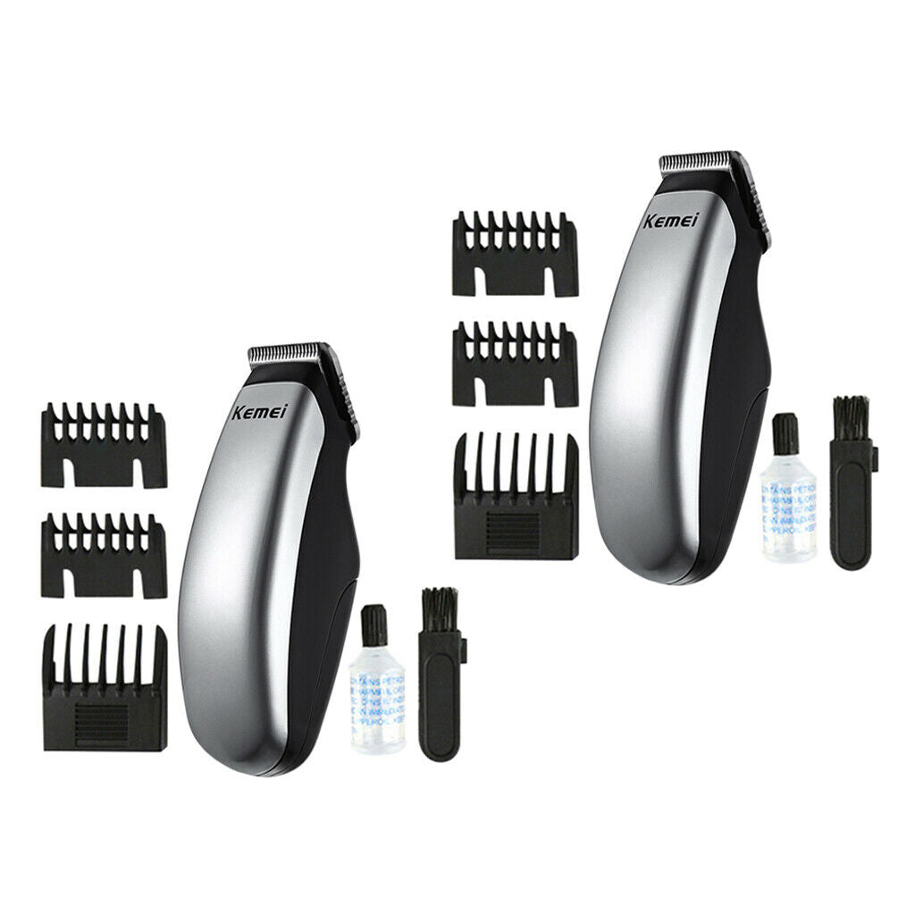 2Pcs Barber Electric Hair Clipper Razors Beard Mustache Trimmer Gift Set