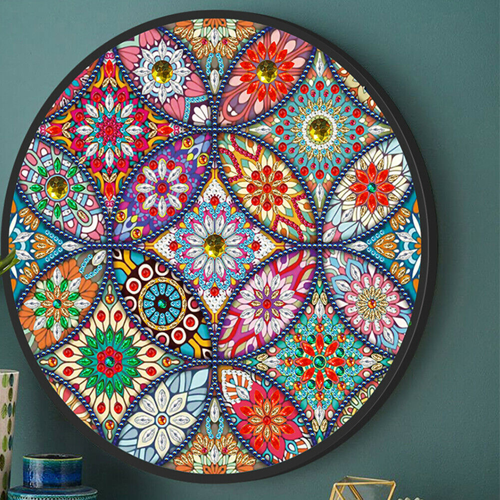 Mandala Pendant Coffee Tassel DIY Diamond Painting Special Shape Home Mural @