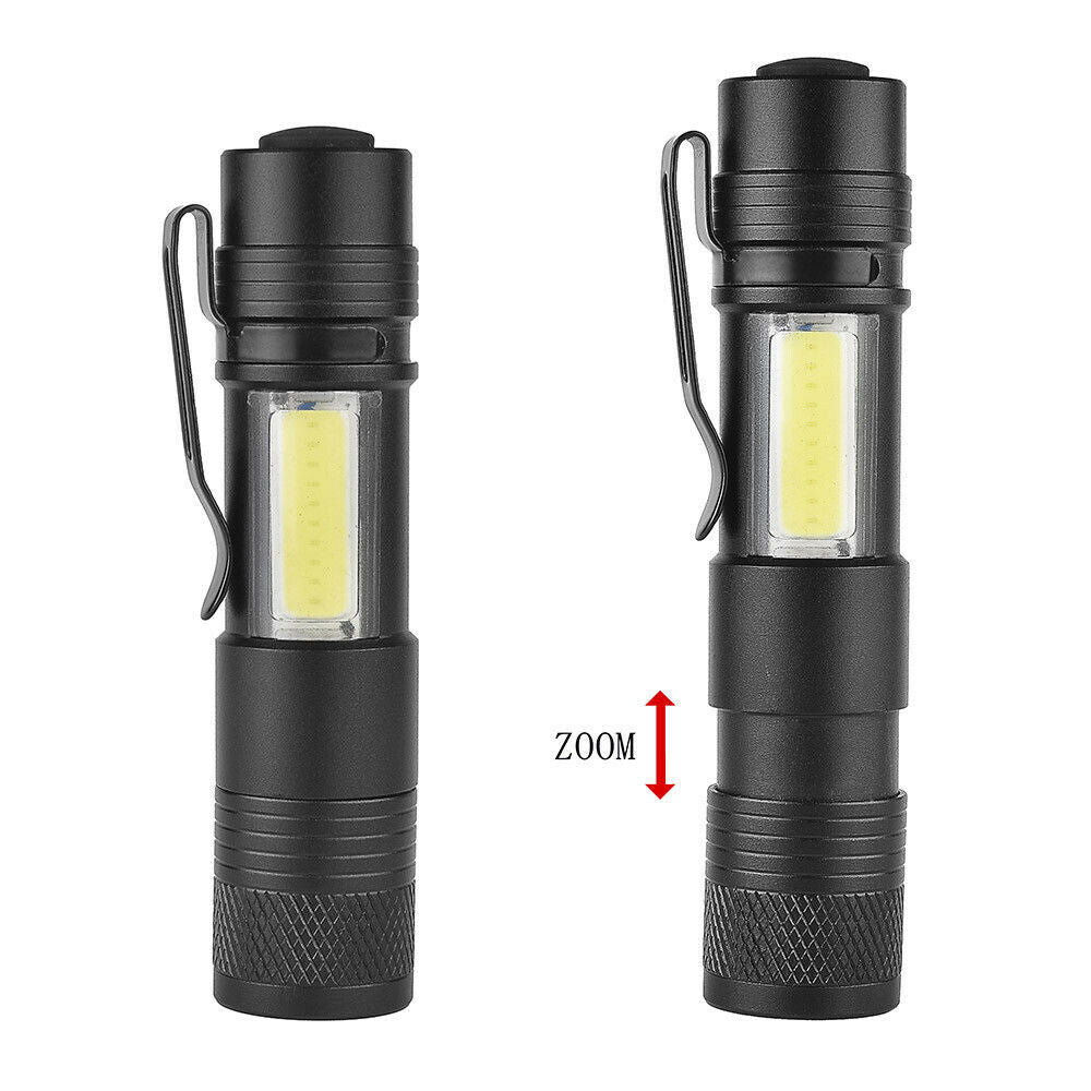 Mini Portable Flashlight 2000LM Q5 LED COB Torch Lamp Penlight 4 Modes