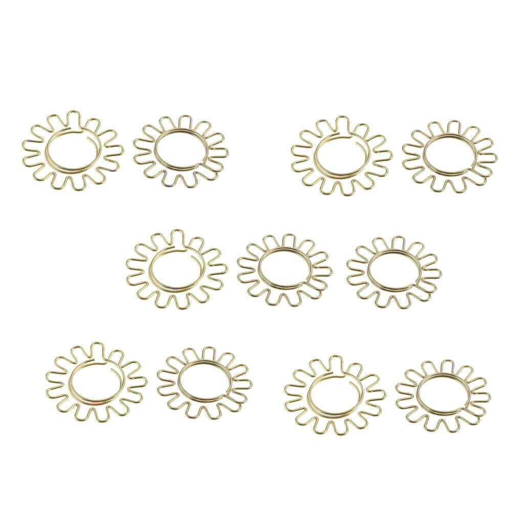 Set of 10 Sunflower Small Paper Clips Bookmark File Photo Clips for Office
