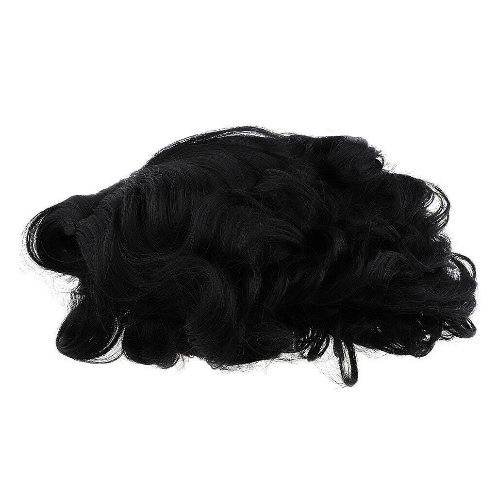 12'' Black Costume Synthetic Women Curly Wigs Natural Looking  Resistant