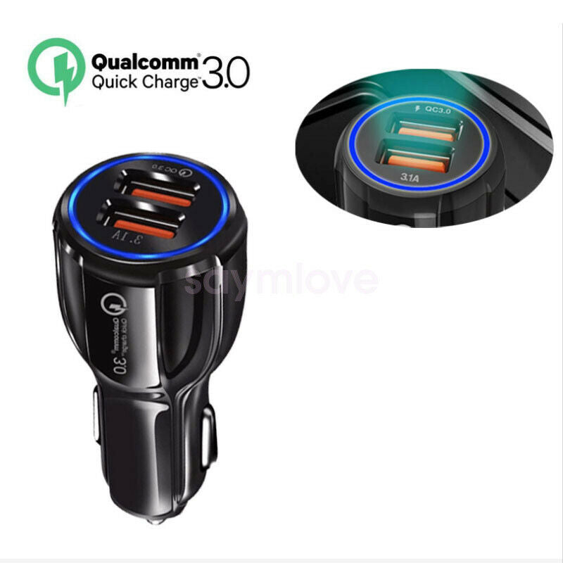 3pcs 12V 24V QC3.0 Quick USB Car Charger USB 3.1A Power Adapter For Smartphones