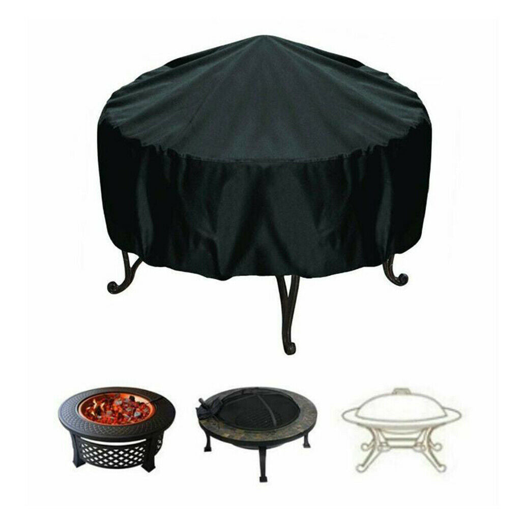 Patio Round Fire Pit Cover Waterproof UV Protector Grill BBQ Cover 30''