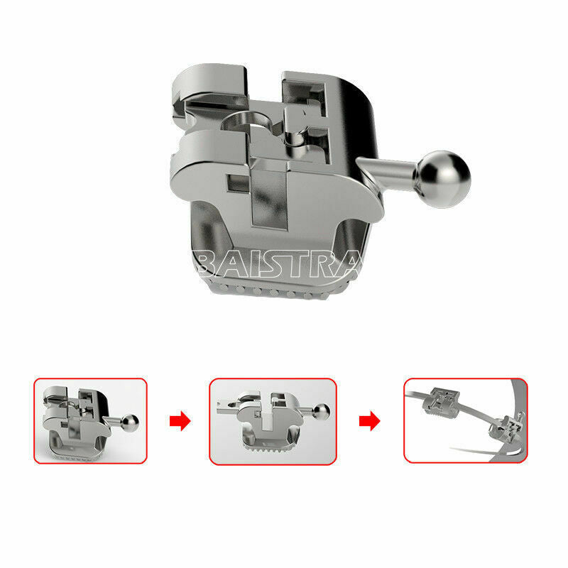 2Box Orthodontic Bracket Braces Dental Passive Self-Ligating Roth.022 345 Hook