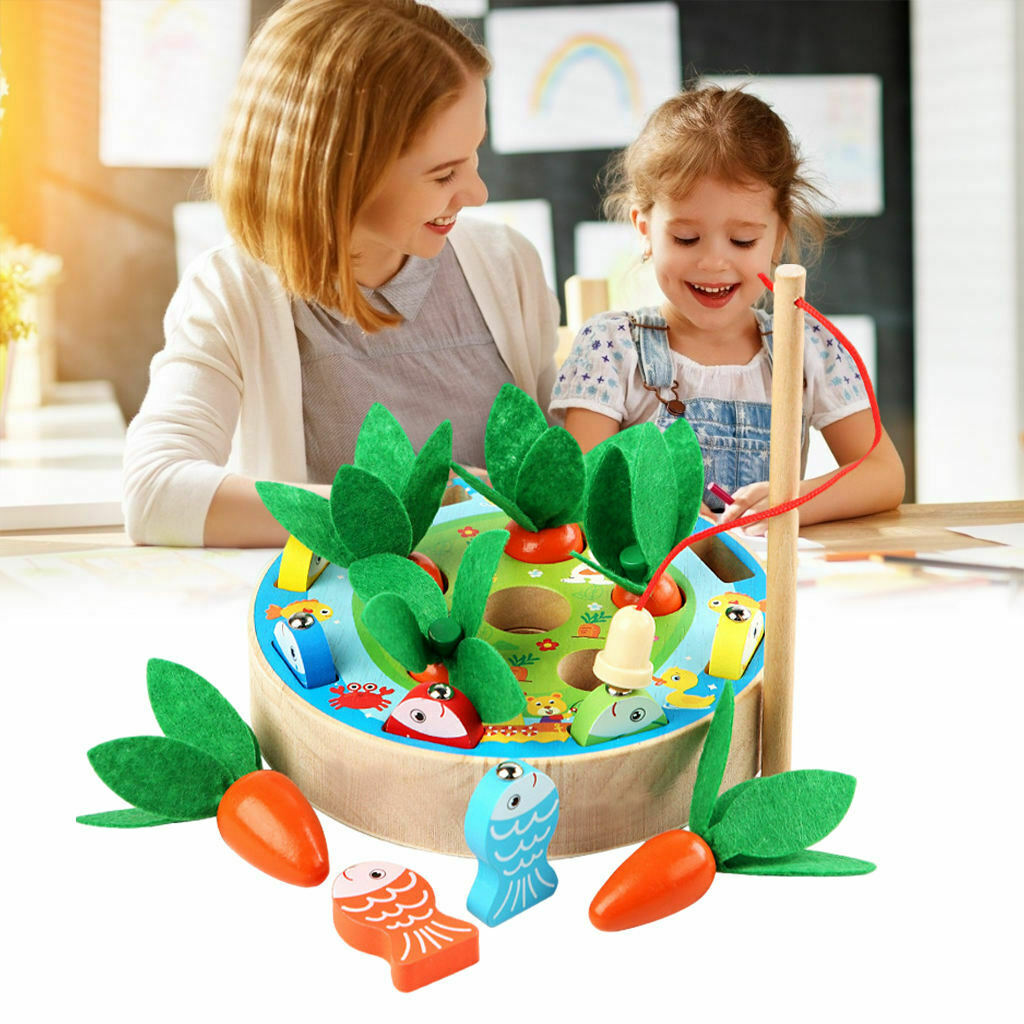 Fishing Game Rod & Fish Harvest Carrot Motor Skill Developmental Party Toys