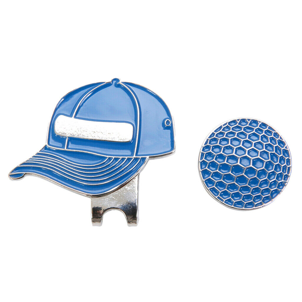 Golf Ball Markers Hat Clip Personalized Caps Desigh Magnetic Clamps  blue