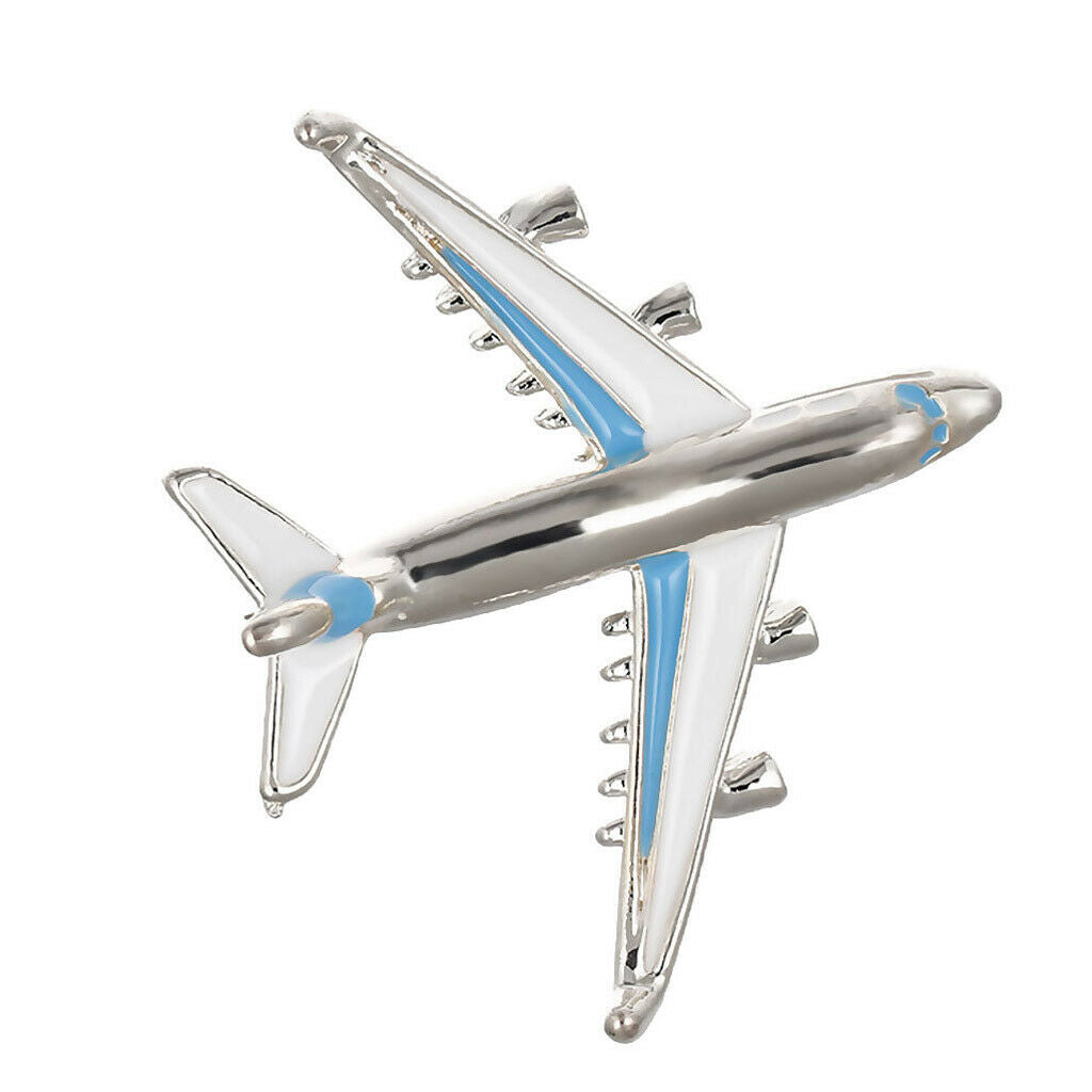 4X Women Men Jewelry Airplane Aircraft Brooch Fashion Corsage Collar Pin Blue