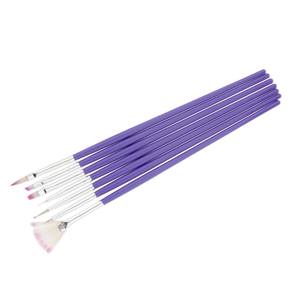 7PCS Nail Art Polish Painting Drawing Liner Brush Tips Tool Set UV Gel Brush