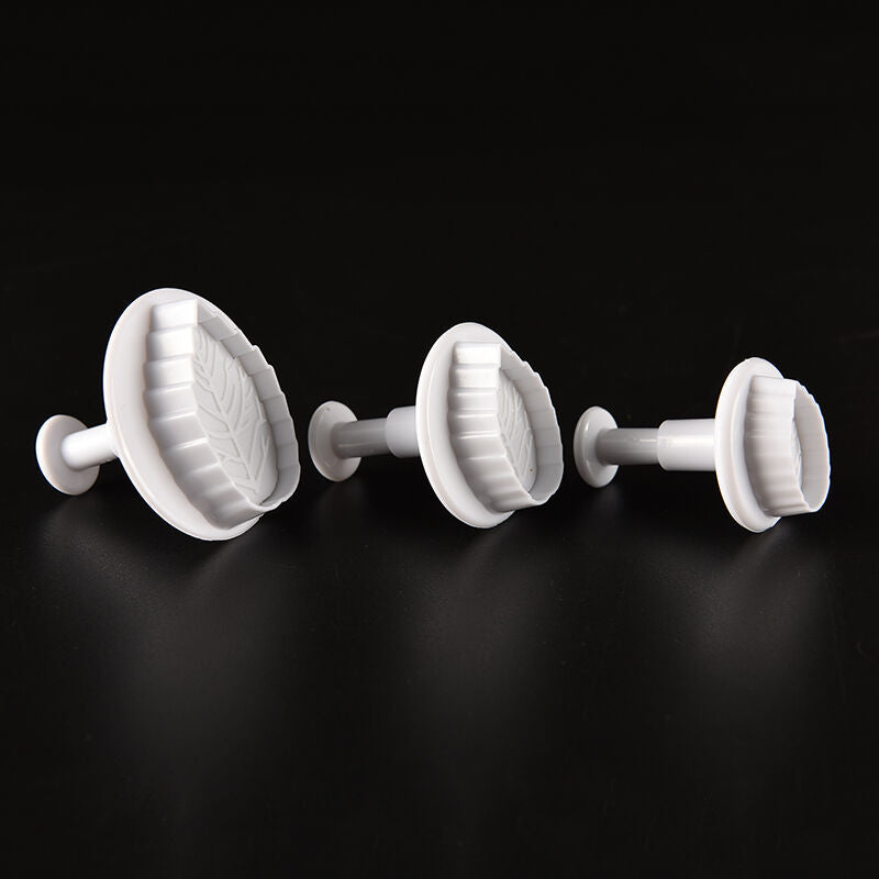 3pc Cutter Cake Mold Fondant Cookie Rose Leaf Plunger Sugarcraft Decoratin.l8