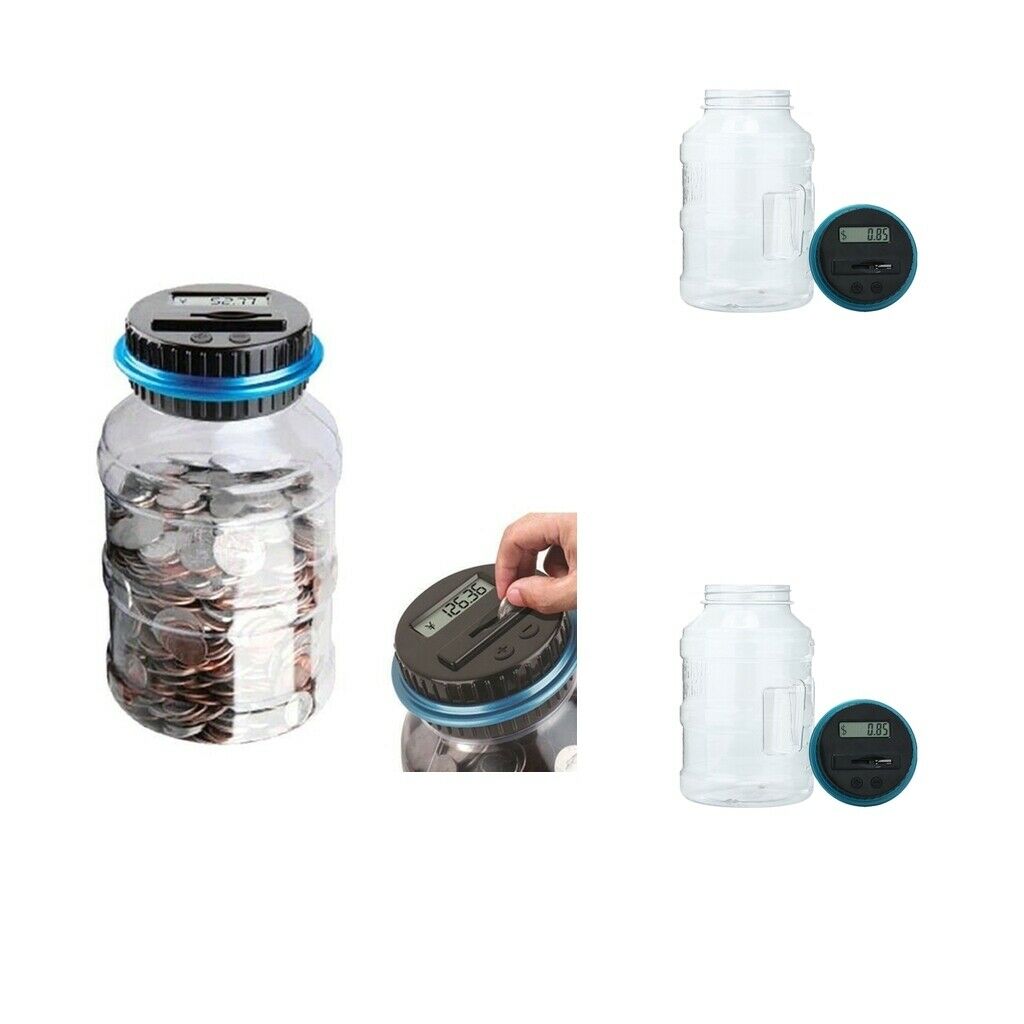 2 Packs Cute Coin Counting Piggy Bank LCD Display Money for Kids Girls New