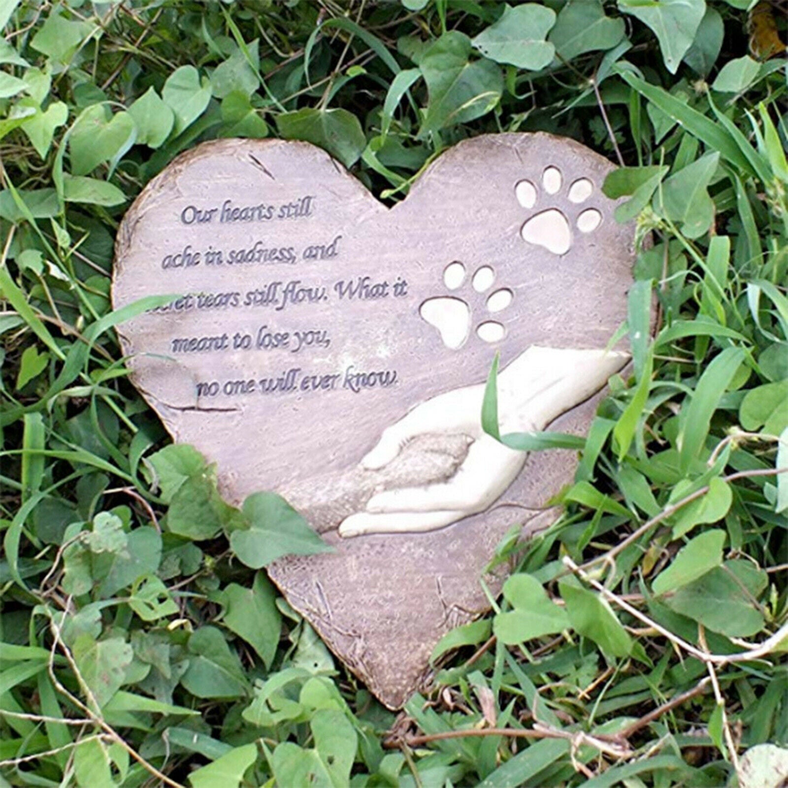 Pet Memorial Stone Waterproof Dog Grave Marker Backyard Tombstone Stepstone