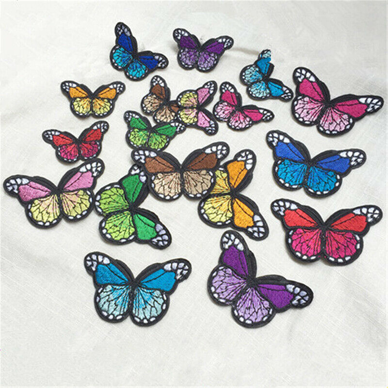 10 x Embroidery Butterfly Sew Iron On Patch Badge Embroidered Applique U4N4