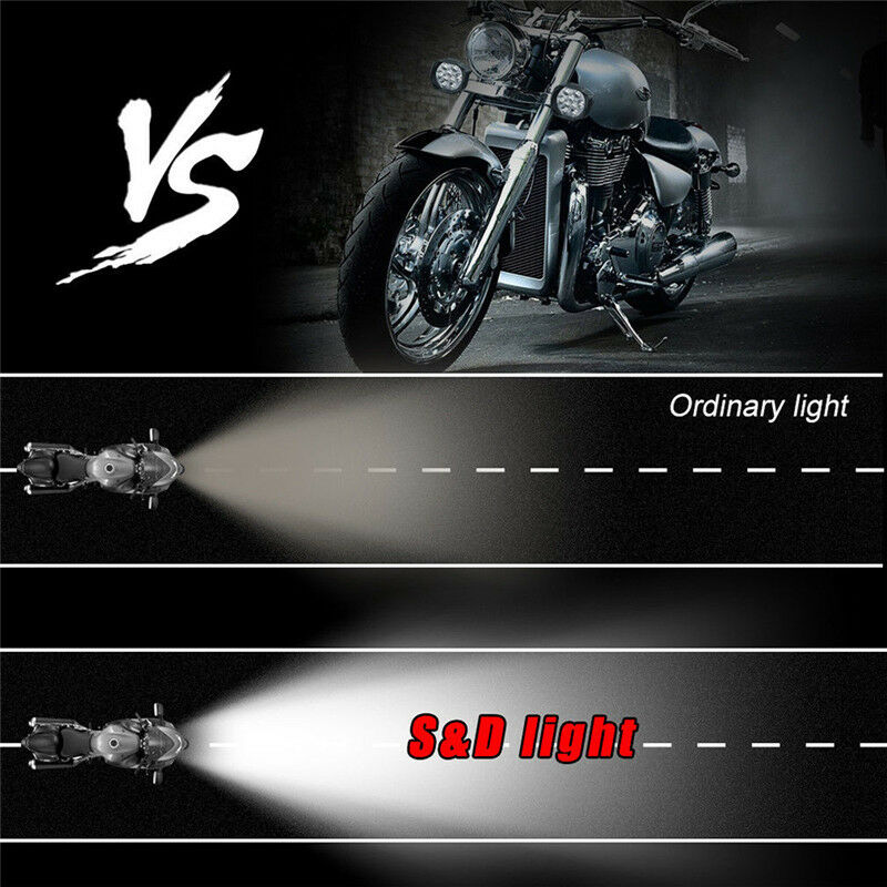 9LED Motorcycle Headlight Spot Lights Head Lamp LED Front DC12V Driving BDAU