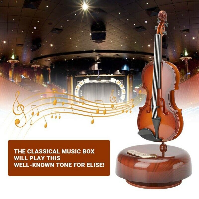 Violin Music Box, Rotating Musical Base, Classical Music Box Instrument, GifW8Z5