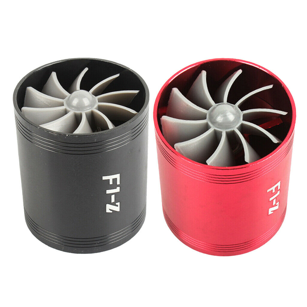 2 Pieces Universal Car Turbo Charger Air Intake Turbonator Turbo Black+Red