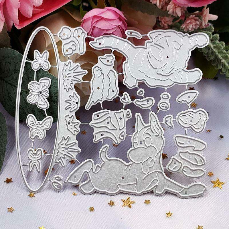 Cat Dog Butterfly Metal Cutting Dies Stencil Scrapbooking DIY Album Stamp Paper