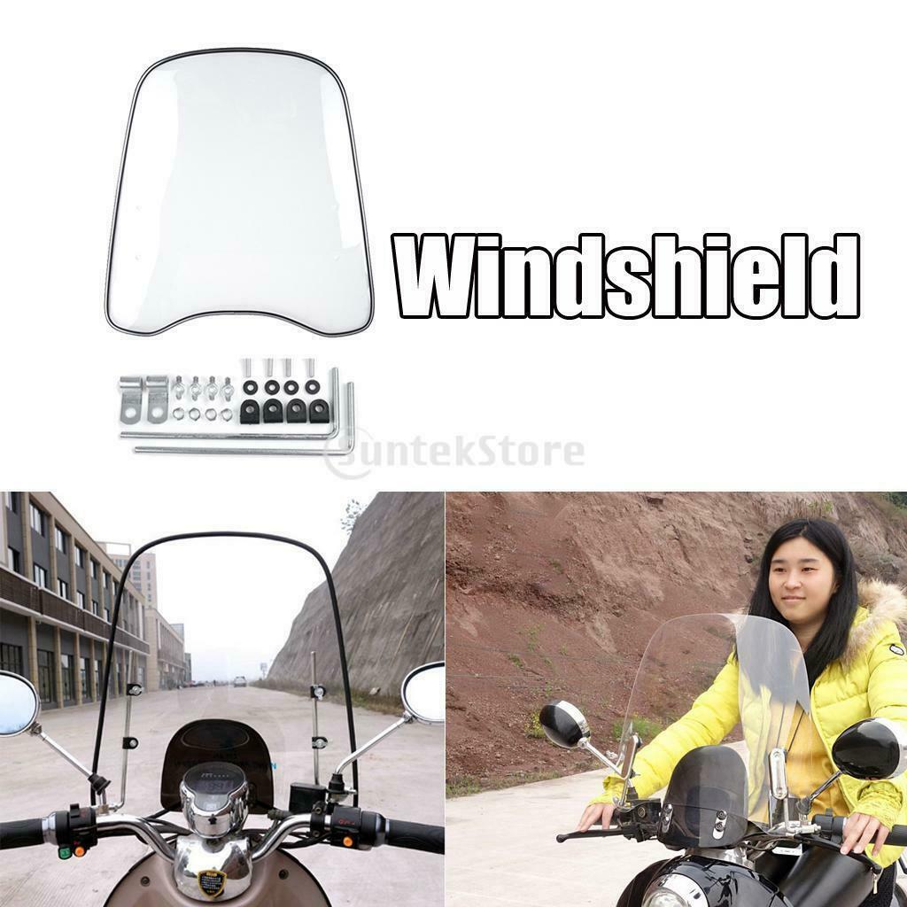 Universal Transparent Clear PC Windshield Wind Deflector For Motorcycle
