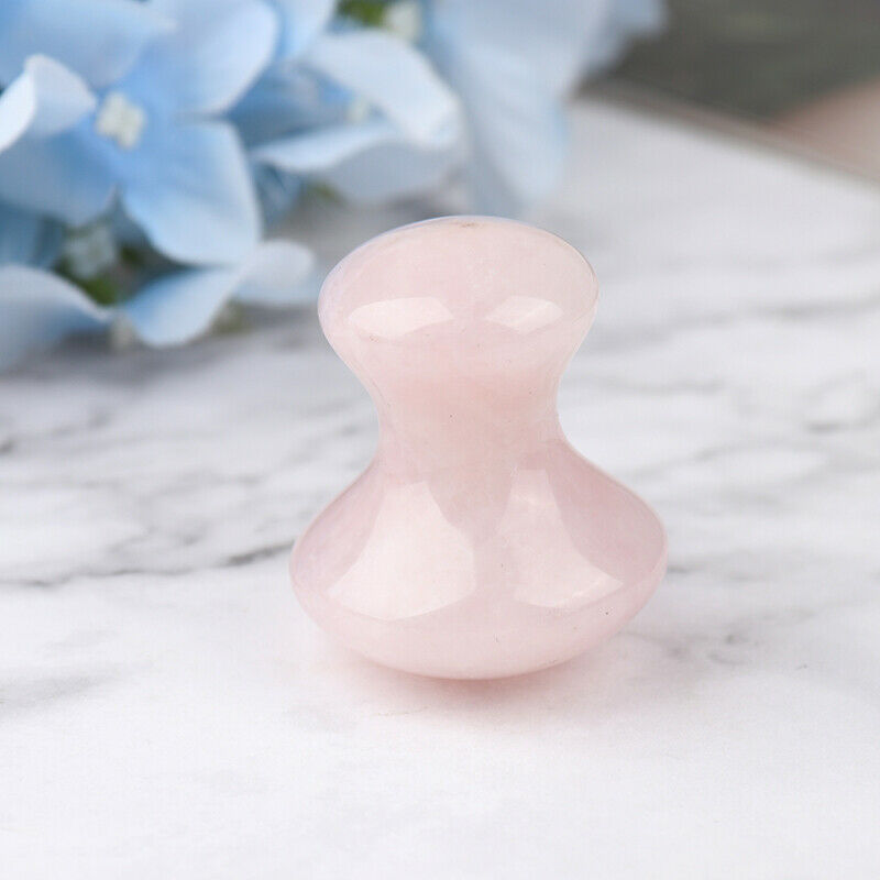 Face Massager Guasha Tool Natural Rose Quartz Mushroom Facial  Foot Acupu.l8