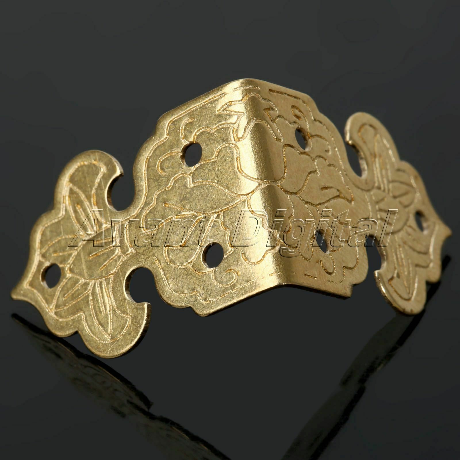 Chinese Brass Hardware Hinges Latch Jewelry Box Corners Protector with 102 Nails