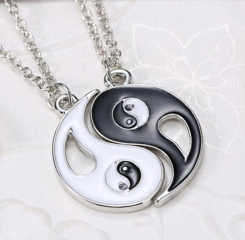 Design Yin Yang Pendant Necklace Couple Friend Friendship Jewelry Gift 2PCN SJ