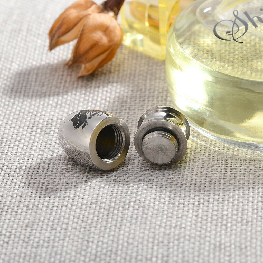 2pieces Stainless Steel Cremation Funeral Ash Container Holder Jewellery