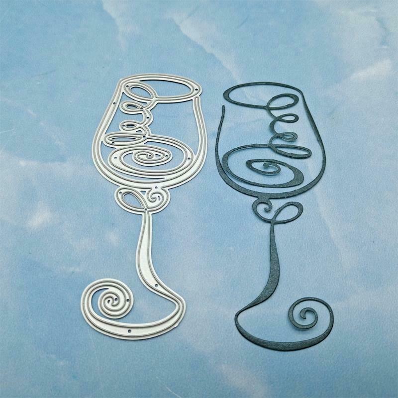 Wine Glass Metal Cutting Dies Stencil DIY Scrapbooking Album Paper Card Template