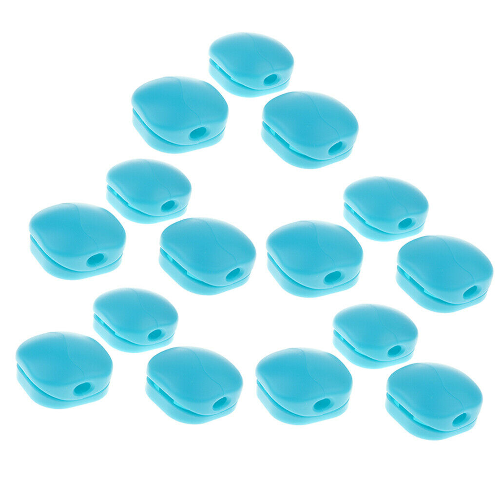 15x Cable Organizer Wire Winder Clip Earphone Holder Cord Protector Blue