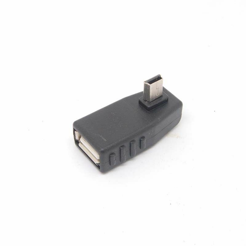 50pcs 90 Degree left  A Female to 5-pin B Male Mini USB OTG Host adapter USB2.0