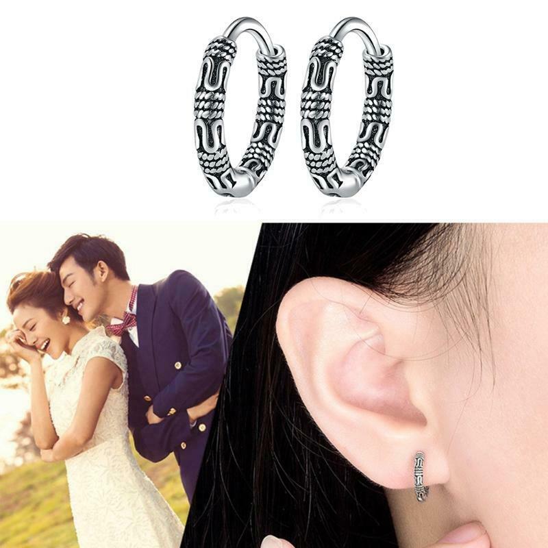 Retro Style1 Pair 13mm Alloy Ear Ring Earrings Retro Pattern Earrings Women's