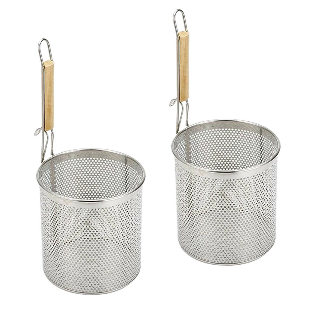 2pack Stainless Steel Noodle Colander Strainer with Handle Kitchen Tool 14cm