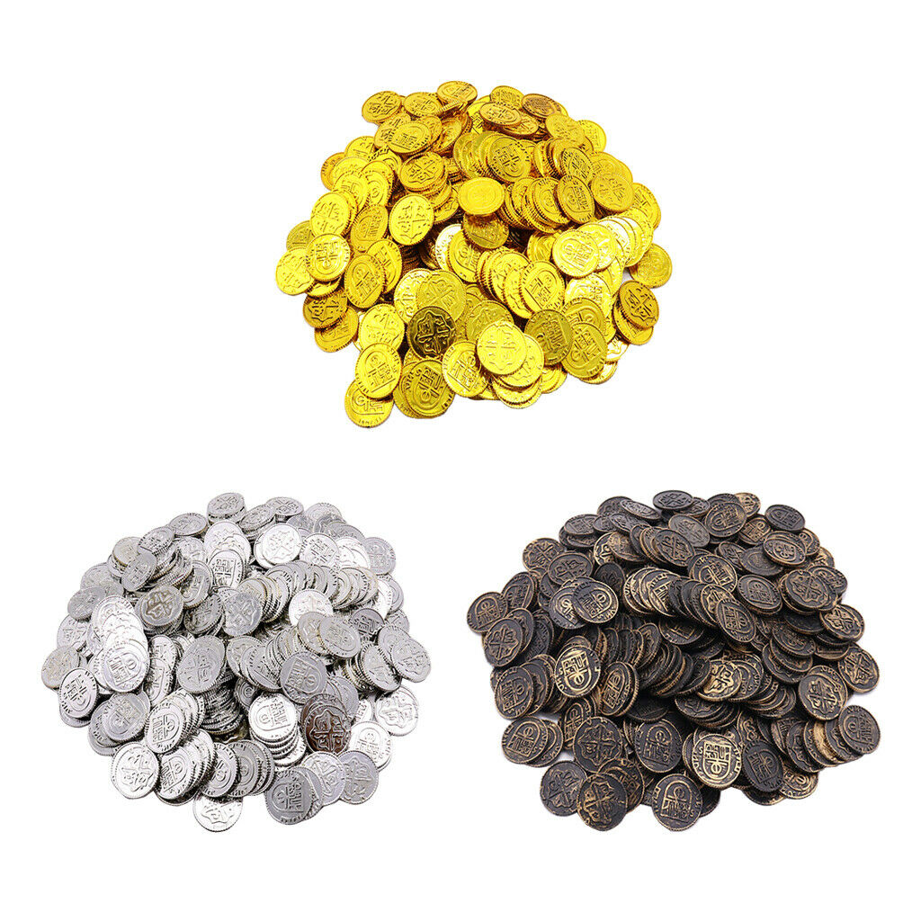 300 Pack Colorful Pirate Treasure Coins Loot Party Fillers Props Teaching
