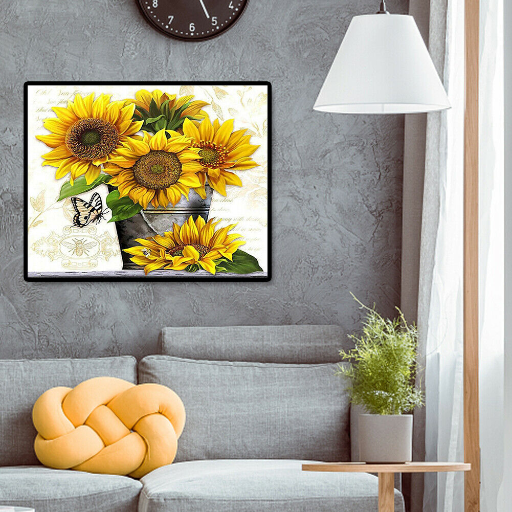 Square Drill Diamond Painting 5D DIY Sunflower Rhinestone Cross Stitch Kit