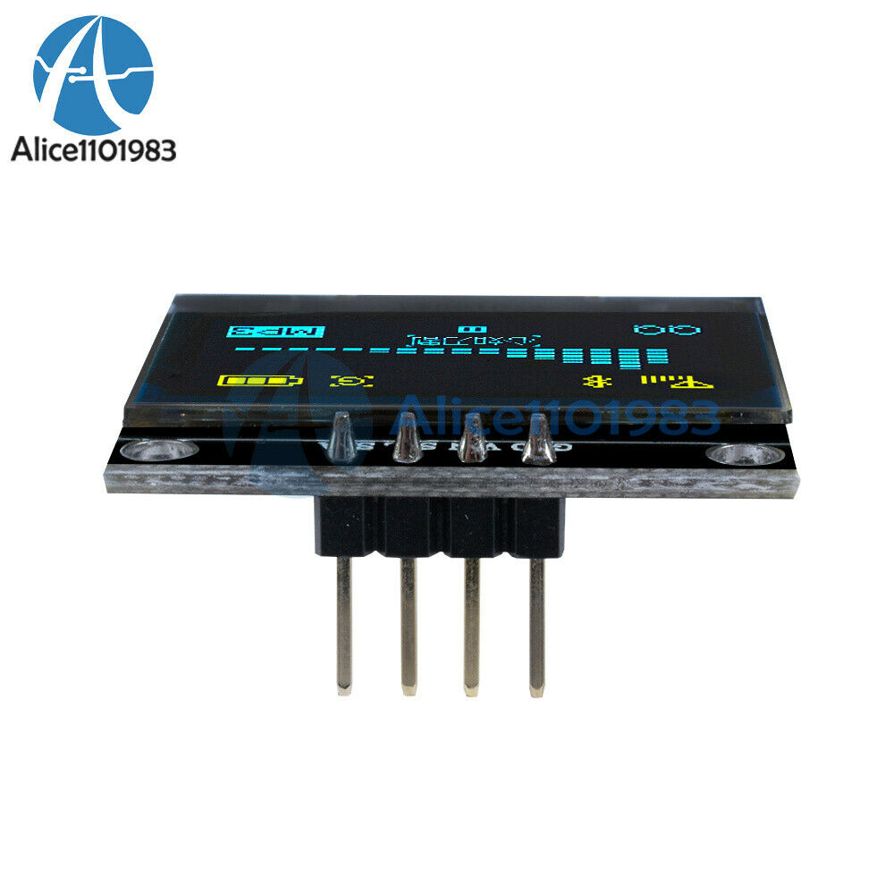 2X 0.96" inch 3-5V I2C IIC 128X64 Yellow Blue OLED LED Display Modul or Arduino